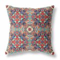 Homeroots 16 in. Cloverleaf Indoor & Outdoor Throw Pillow Orange Blue & Aqua 411854